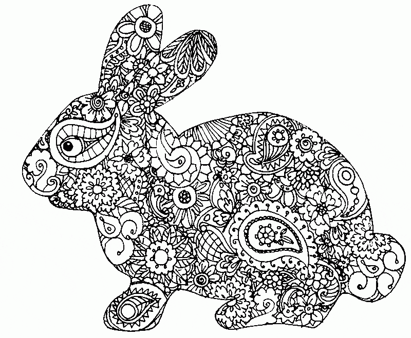Easter Bunny Coloring Pages for Adults Coloring Page