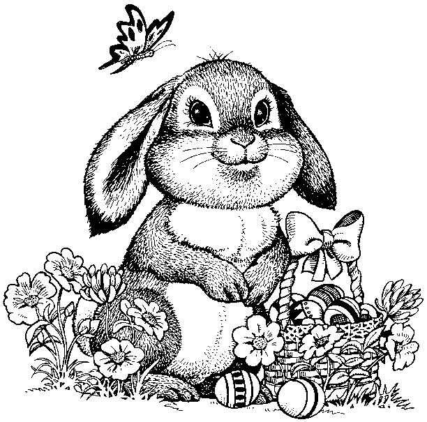 Easter Bunny Printable Coloring Page