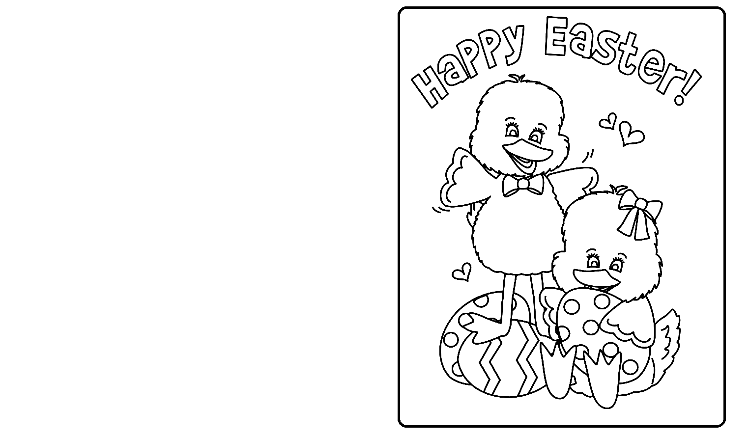 Easter Card For Kids Coloring Page
