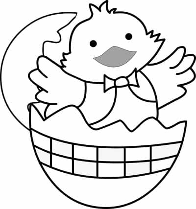 Easter Chick For Children Coloring Page