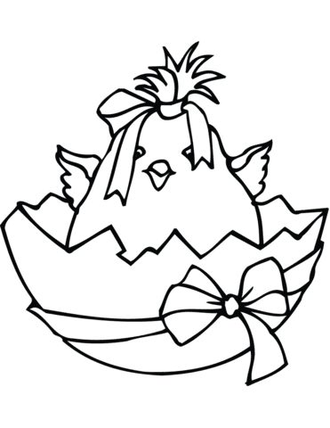 Easter Chick For Kids Coloring Page