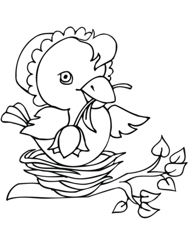 Easter Chick Image For Children Coloring Page