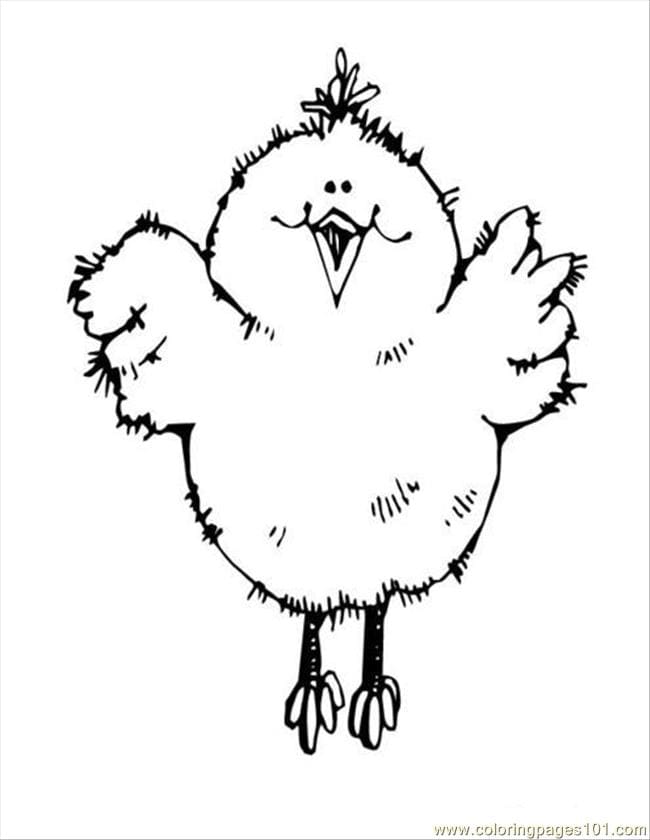 Easter Chick Painting For Children Coloring Page