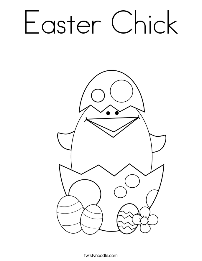 Easter Chick Printable For Kids Picture Coloring Page
