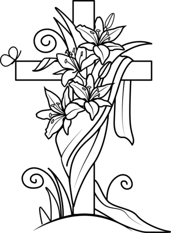 Easter Cross And Lilies Picture