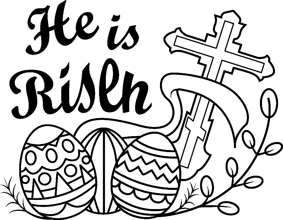Easter Cross Sheets Coloring Page