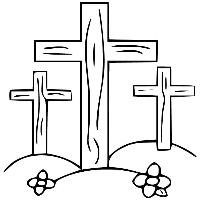 Easter Crosses Printable For Kids Coloring Page
