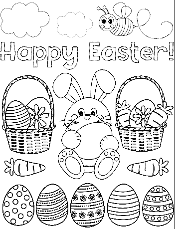 Easter Cute Image Coloring Page