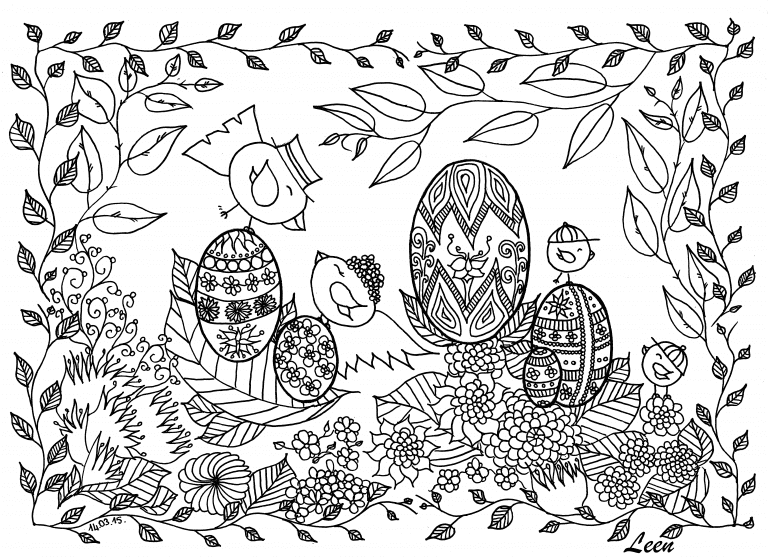 Easter Drawing For Children Coloring Page