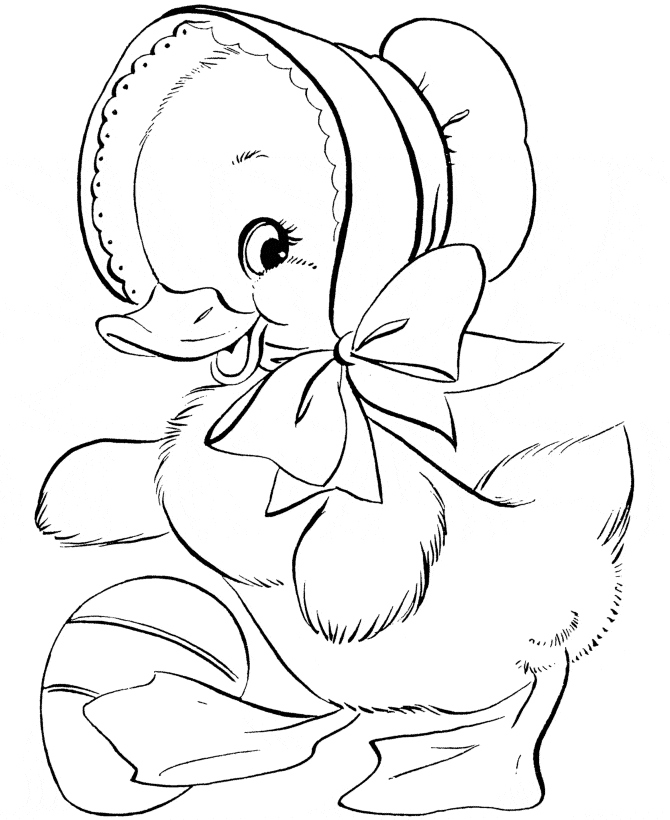 Easter Ducks Printable Coloring Page