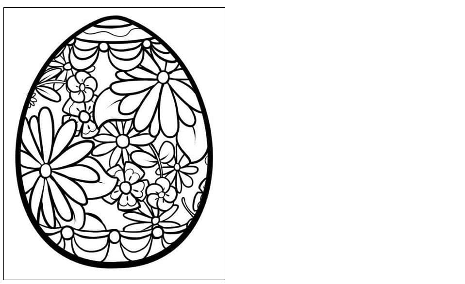 Easter Egg Card Picture For Children Coloring Page