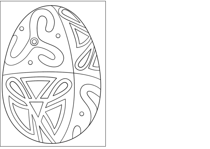 Easter Egg Image Card For Kids Coloring Page