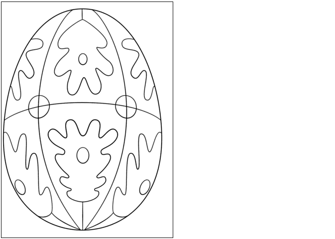 Easter Egg Picture Card For Kids Coloring Page