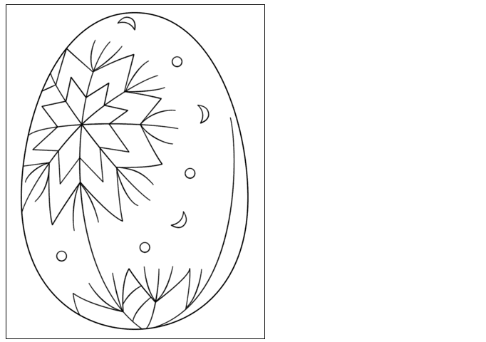 Easter Egg With Abstract Pattern Card Printable Coloring Page