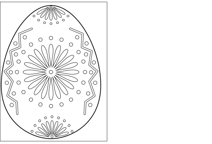 Easter Egg With Floral Ornament Card Printable Coloring Page