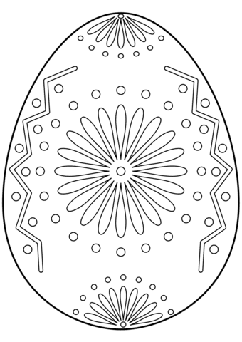 Easter Egg With Floral Ornament Printable