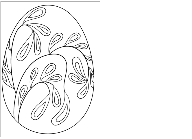 Easter Egg With Floral Pattern Card Image For Kids Coloring Page