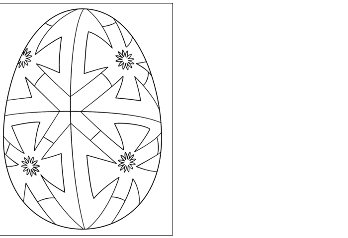 Easter Egg With Geometric Pattern Card Image For Children Coloring Page