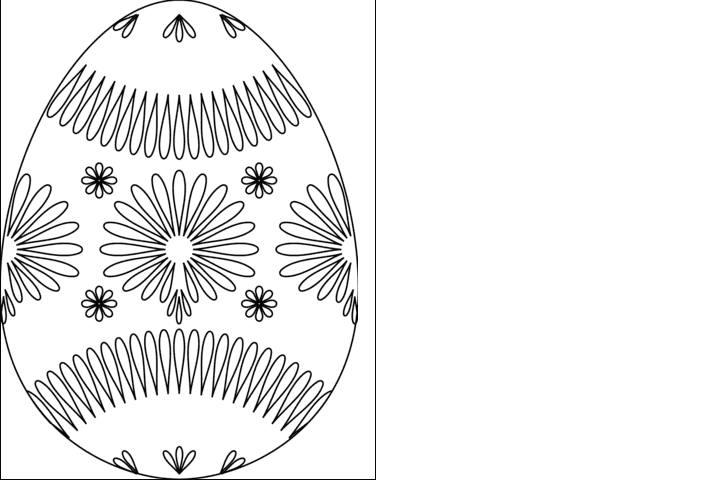 Easter Egg With Flower Pattern Card Image For Children Coloring Page
