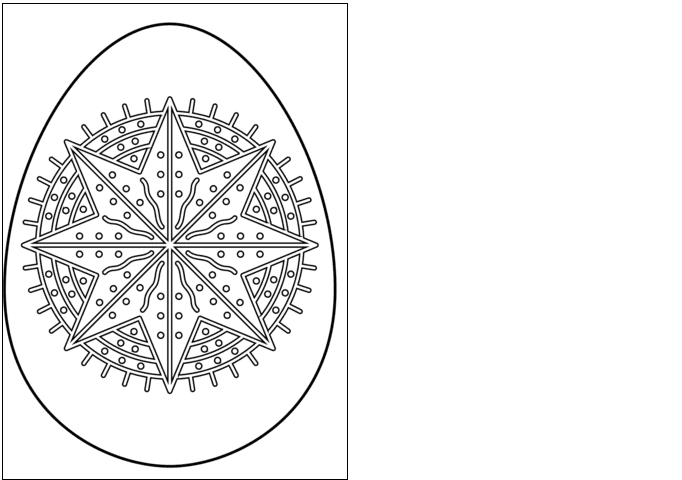 Easter Egg with Octagram Star Card Printable Coloring Page