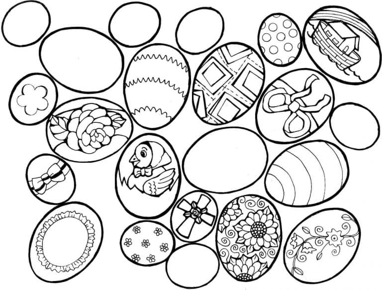 Easter Eggs Printable For Children Coloring Page