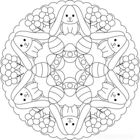 Easter Mandala Image For Children Coloring Page