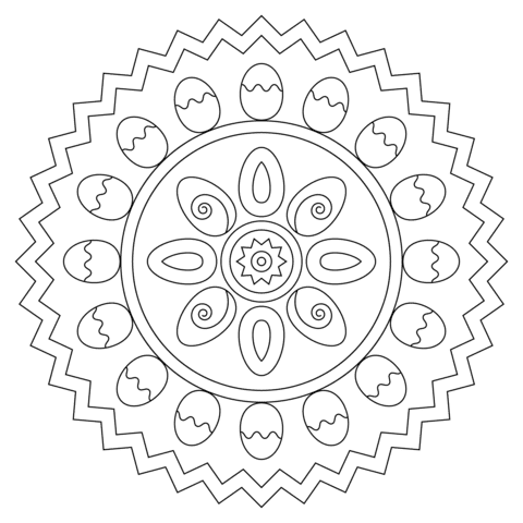 Easter Mandala With Eggs Image For Children