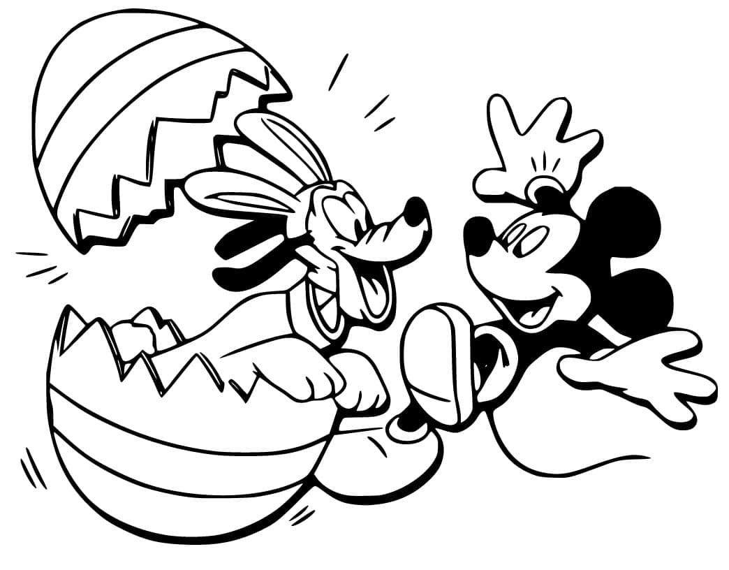 Easter Mickey Mouse And Pluto Cute