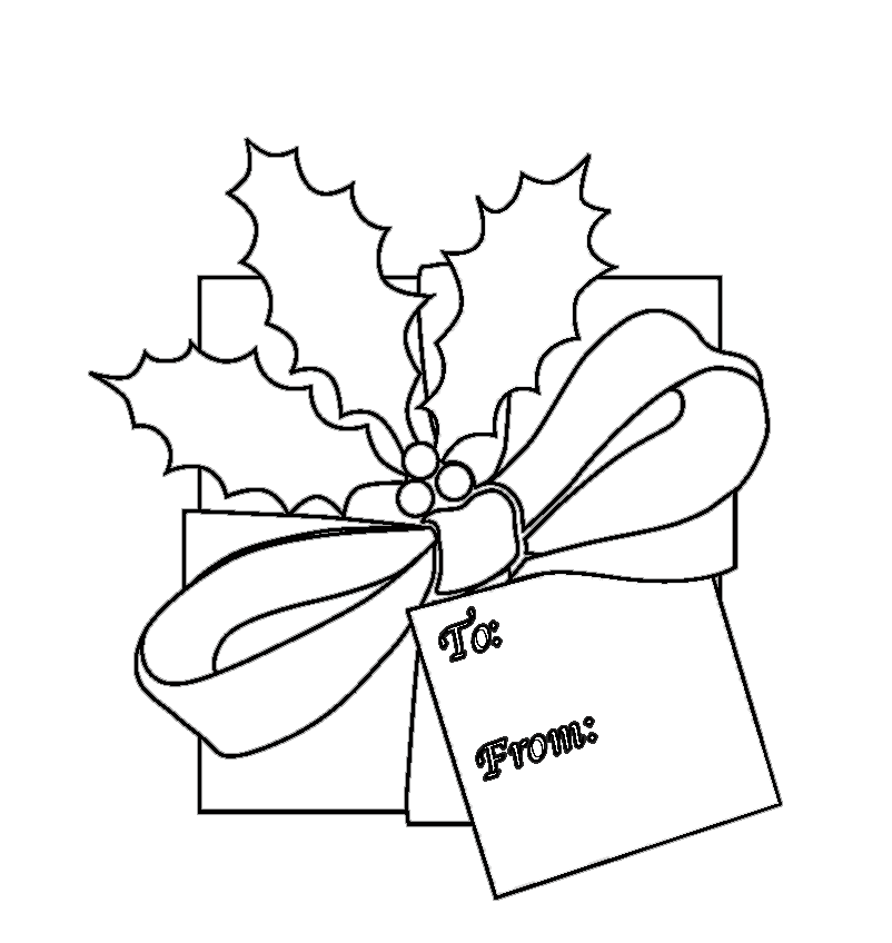 Easy Present Coloring Page