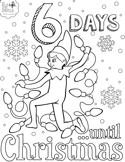Elf On Shelf Image Coloring Page