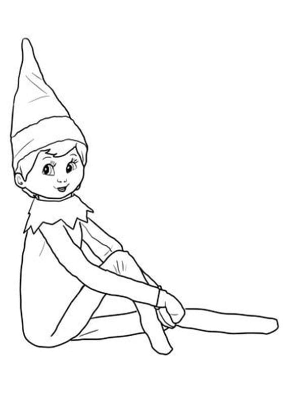 Elf On The Shelf Picture Coloring Page