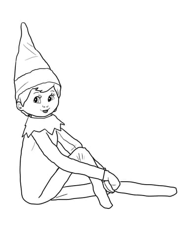 Elf On The Shelf Sweet Image Coloring Page