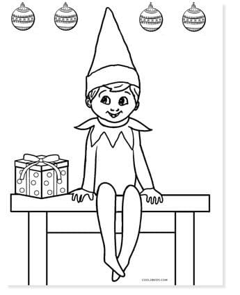 Elf On The Shelf Sweet Picture Coloring Page