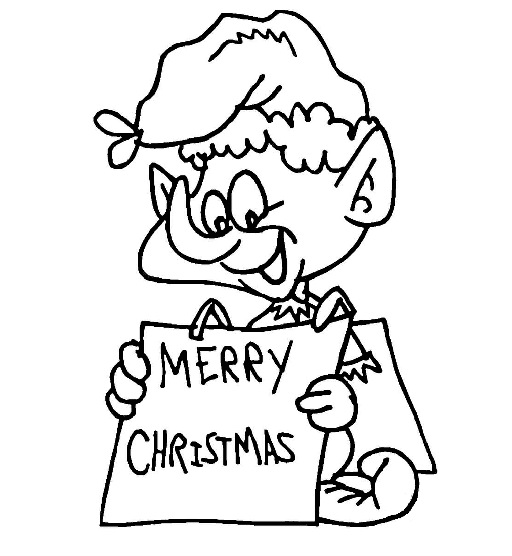 Elf Says Merry Christmas Image For Kids