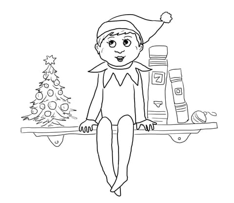Elf Sits On Shelf For Kids