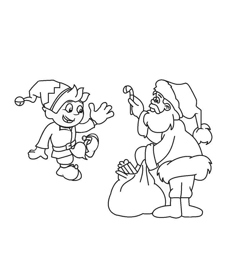 Elf And Santa Image For Kids