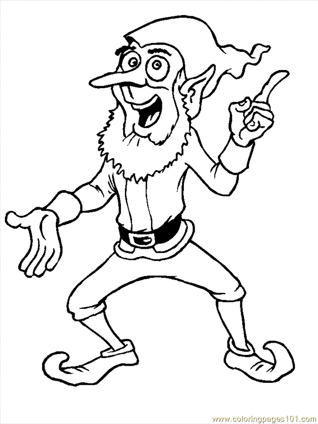 Elves Printable Image Coloring Page