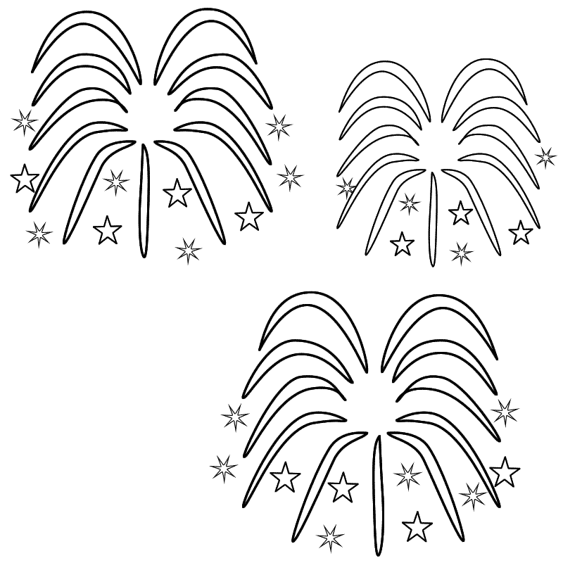 Fireworks Clip Art Coloring Page