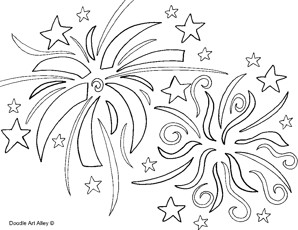 Fireworks Image For Kids Coloring Page