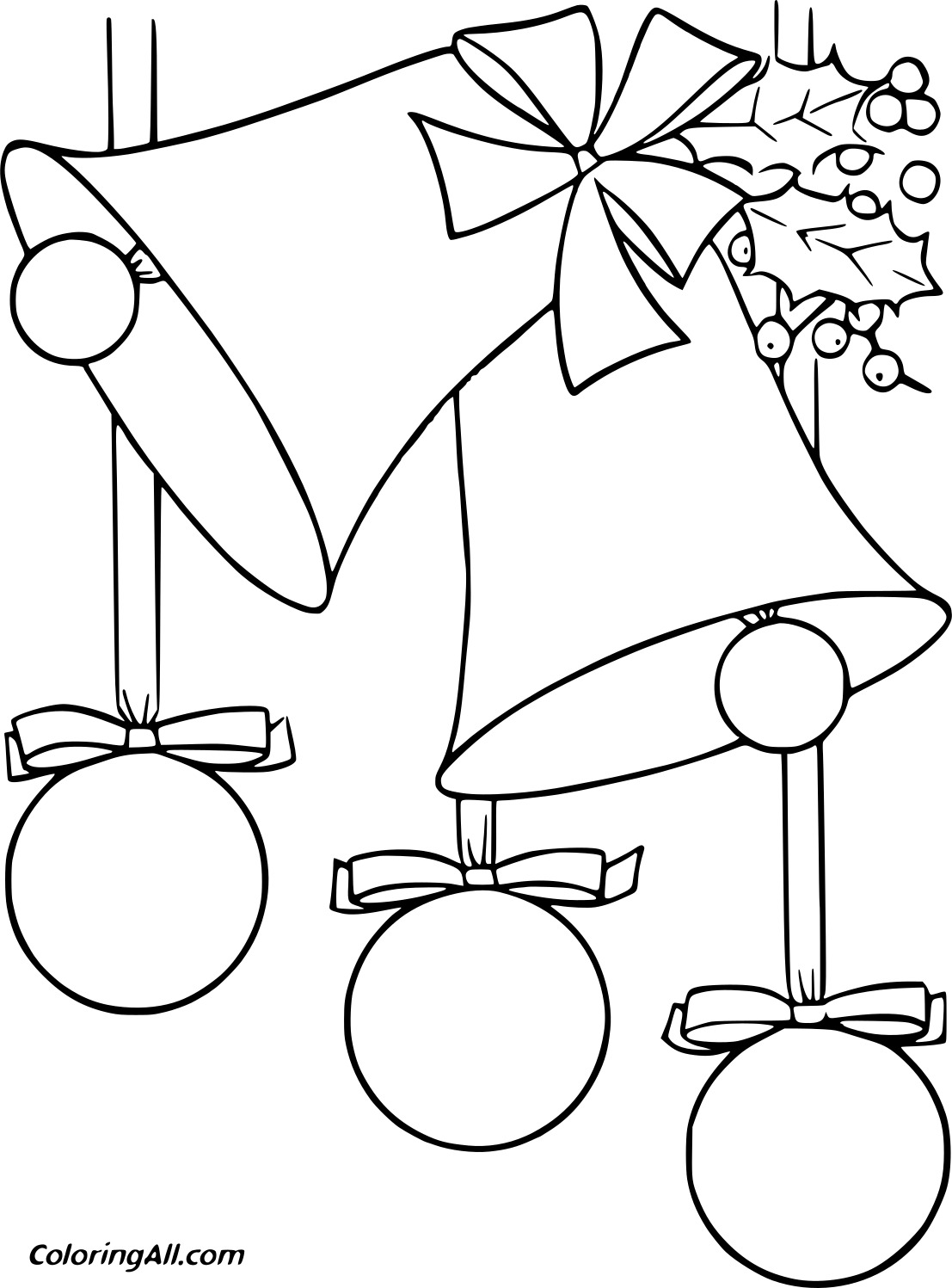 Five Blank Bells For Kids Coloring Page