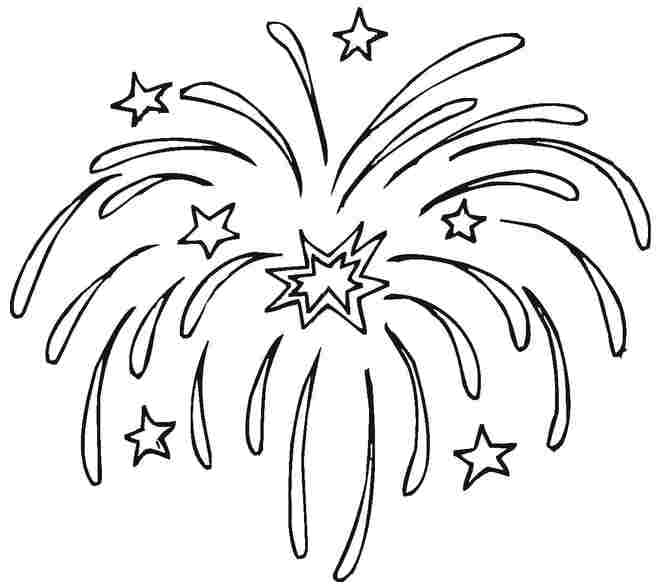 Free 4th of July Fireworks Image For Kids Coloring Page
