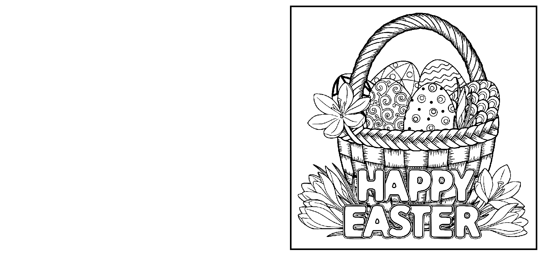Free Happy Easter Card Coloring Page