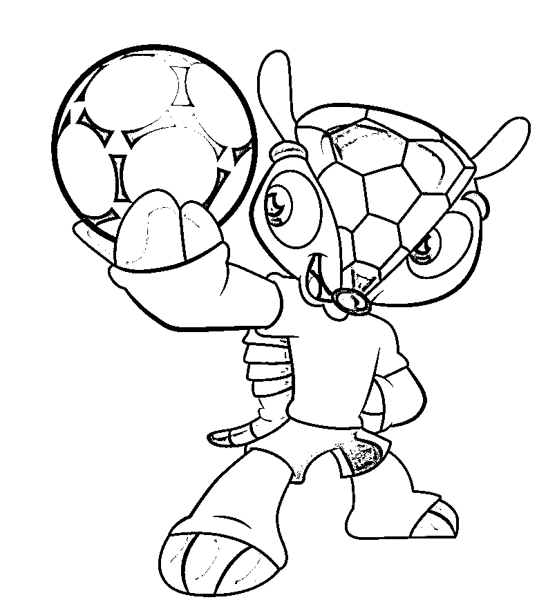 Fuleco Mascot World Cup Brazil 2014 Coloring Page