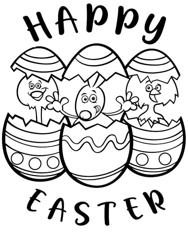 Funny Easter Card Image For Kids Coloring Page