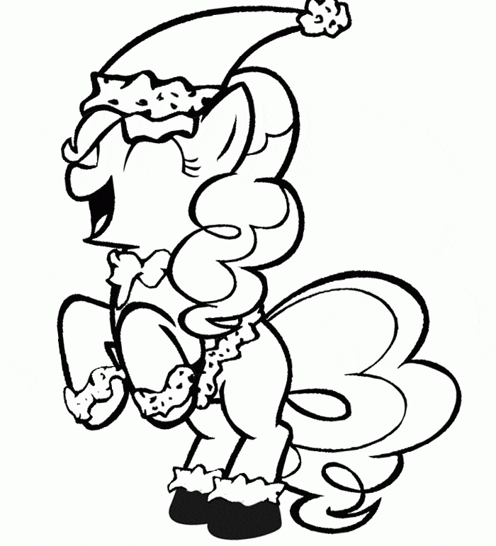 Funny My Little Pony Christmas Coloring Page