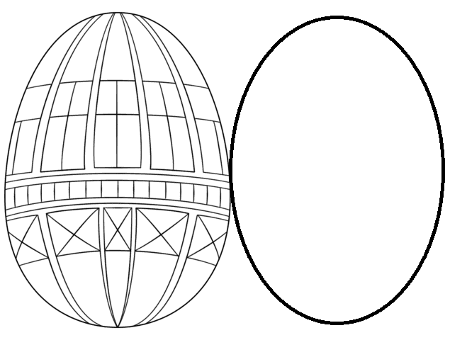 Geometric Easter Egg Card Image For Children Coloring Page