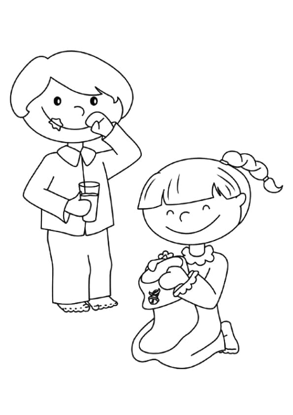 Getting Ready For Christmas Image Coloring Page