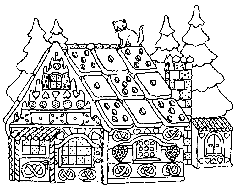 Gingerbread Christmas Printable Free Coloring Page