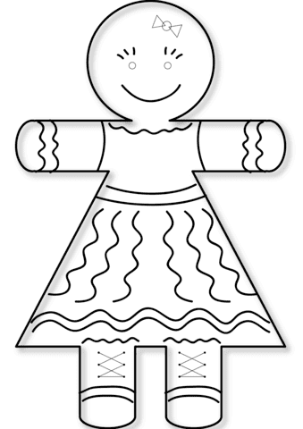Gingerbread Girl Image For Kids Coloring Page