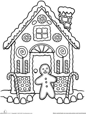 Gingerbread House Gorgeous Coloring Page